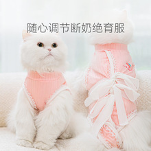 四季猫咪绝育手术服母猫透气断奶服绑带可调节公猫手术衣夏季衣服