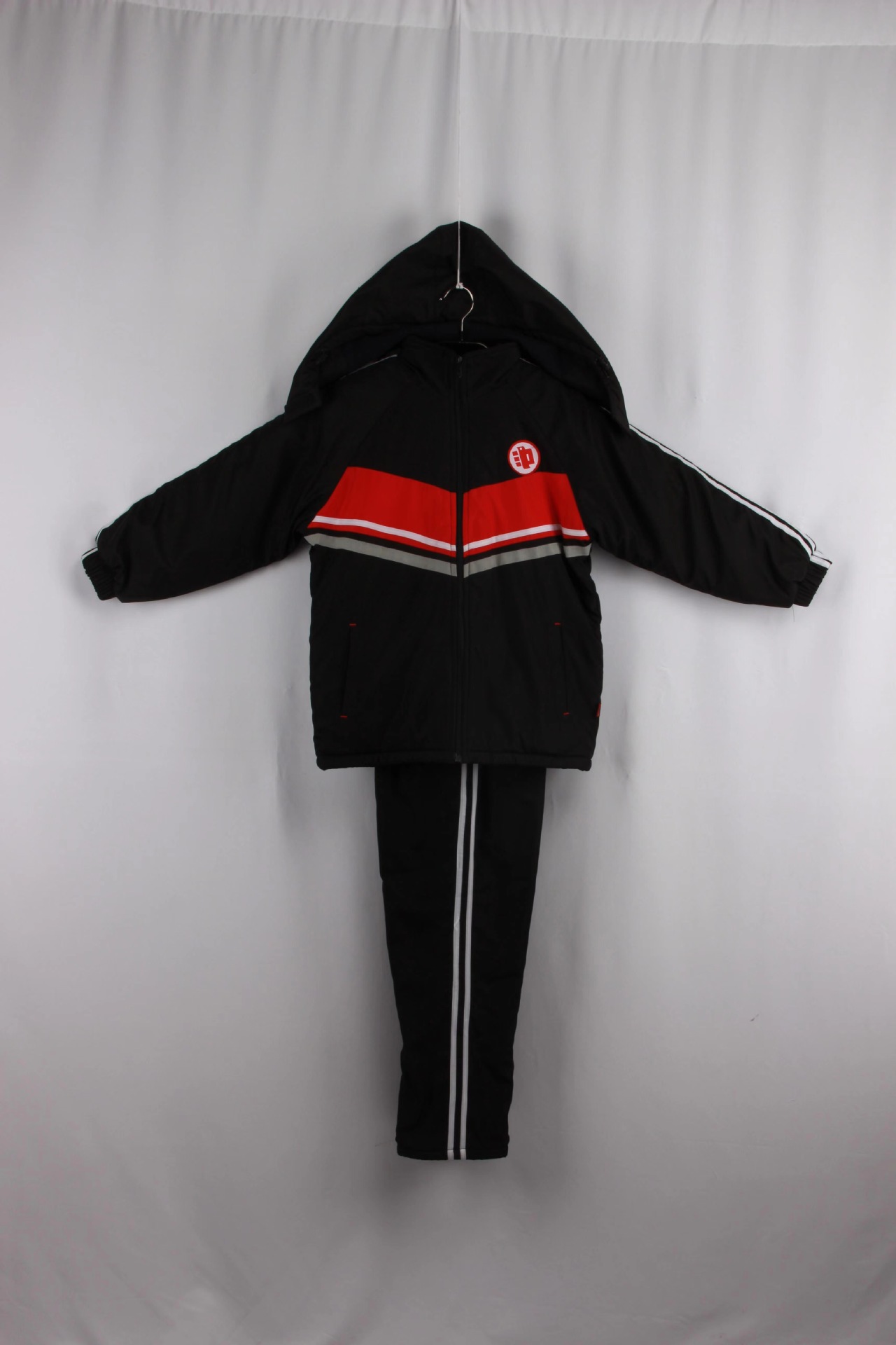 冬季中学生校服套装小学高中生班服男女长袖运动服时尚红黑色