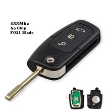 3 Button 433MHZ 4D60 Chip Car Remote Key For Ford Fusion Foc