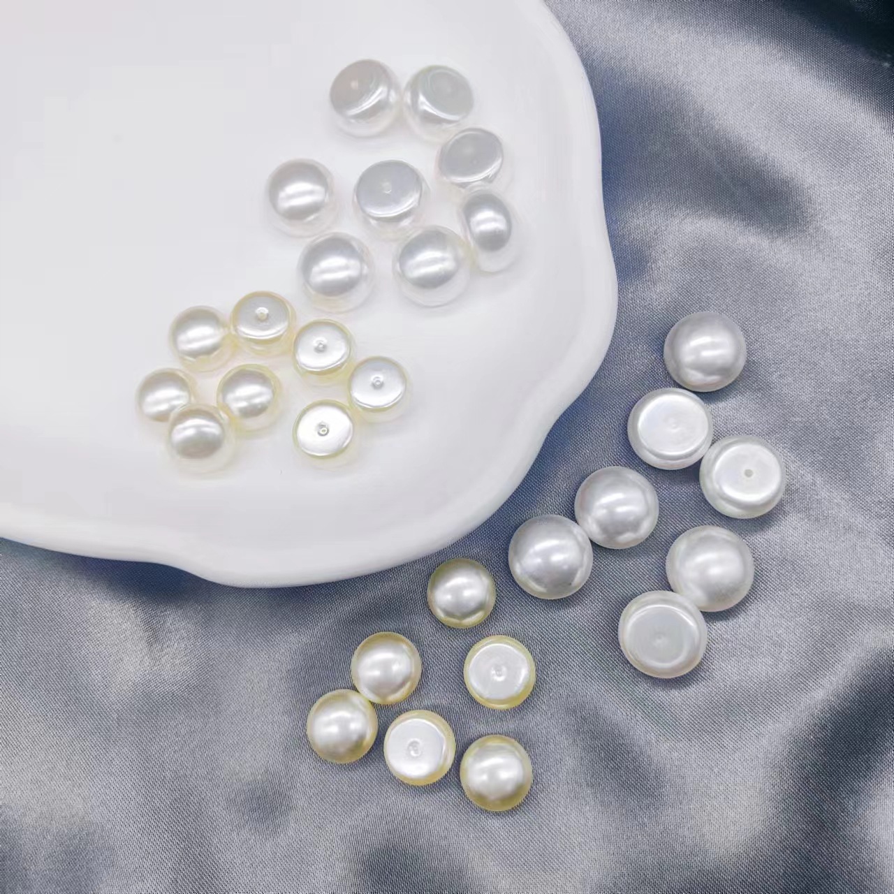 factory wholesale south korea bright diy steamed bread pearl semicircle pearl material bread bead hair accessories pearl ornament