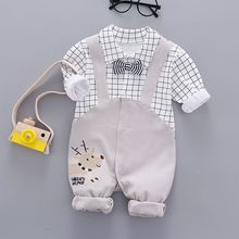 婴儿衣服春秋外穿0-3-69个月宝宝爬服可爱连体衣秋装长袖套装
