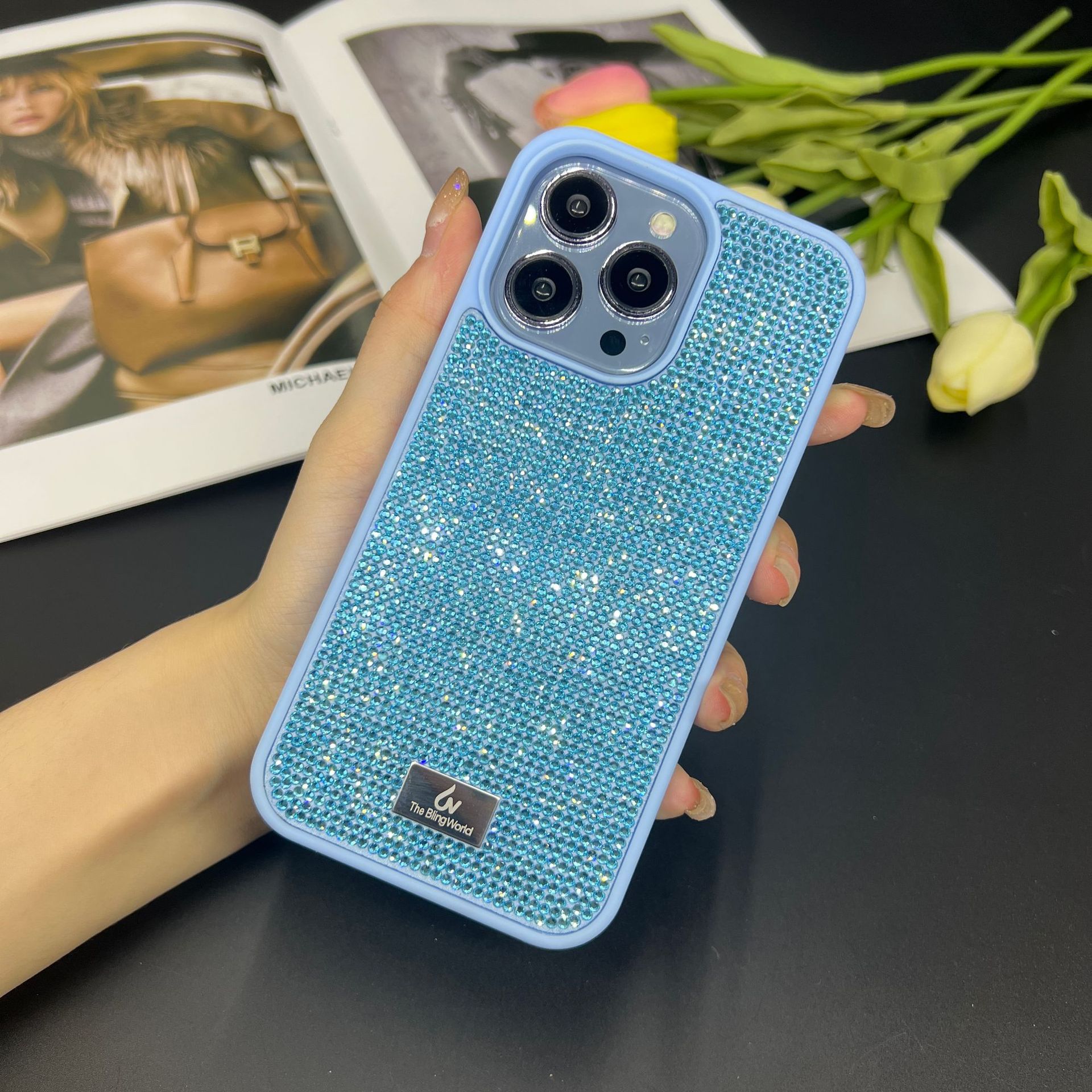 烫钻苹果手机壳