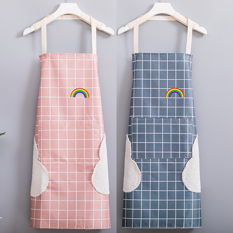 factory wholesale apron household waterproof oilproof apron customized printing logo rainbow overalls