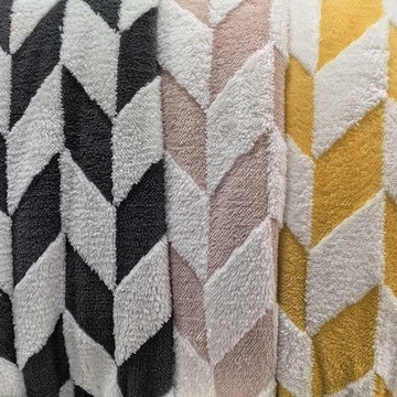 双色菱形提花舒棉绒单面绒 家居服女装鞋帽家纺盖毯抱枕毛绒布料