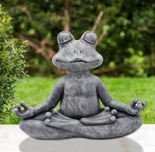 冥想青蛙雕像冥想猫祈福狗瑜伽狗冥想狗雕像禅宗花园装饰佛像狗