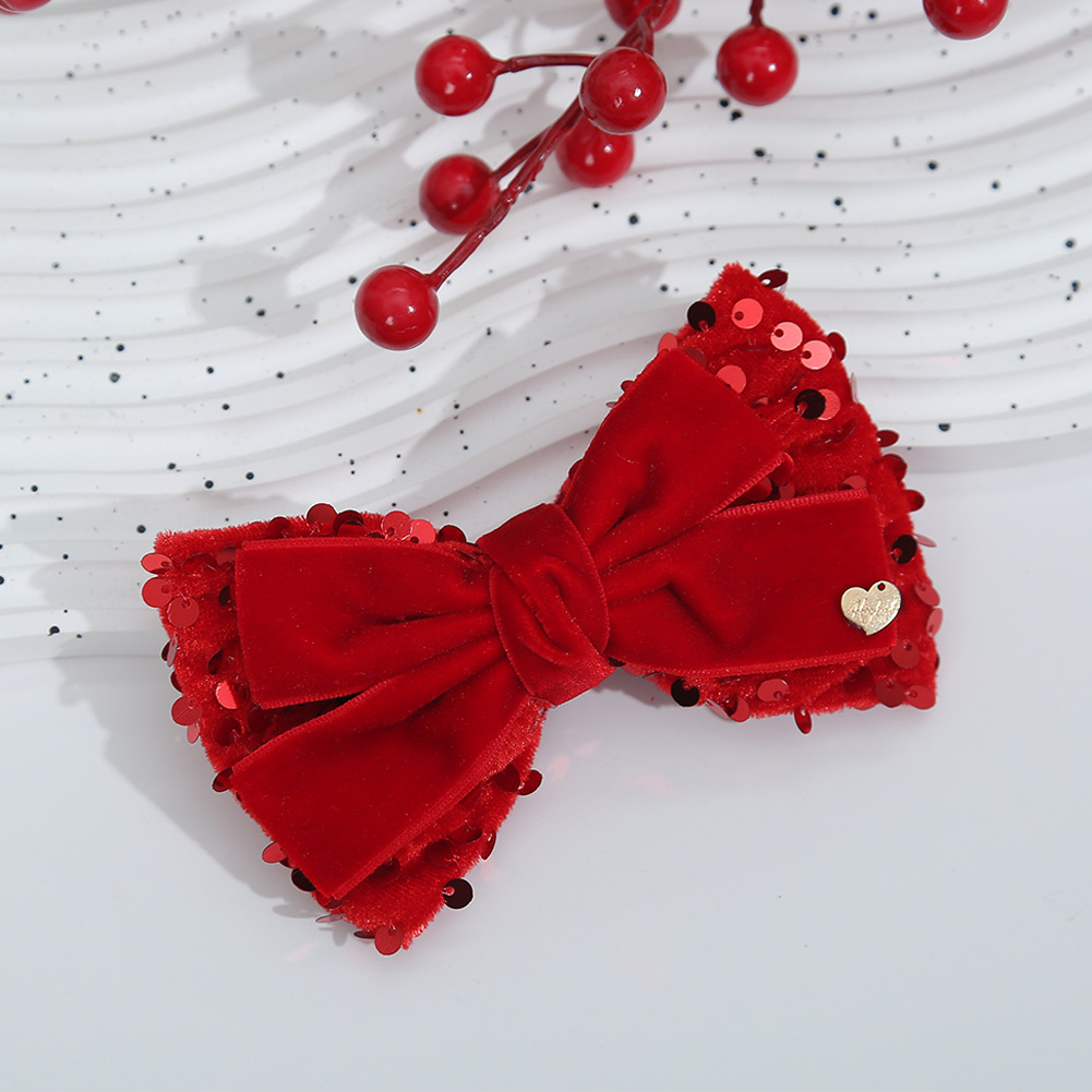 New Year Children's Hair Accessories Chinese Style New Year Red Crown Barrettes Girls' Han Chinese Costume Side Clip Princess Butterfly Clip