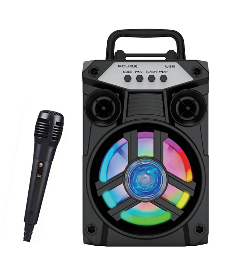 奥佳音响音箱2022年新款手提便携式移动蓝牙音响音箱k歌七彩灯b18