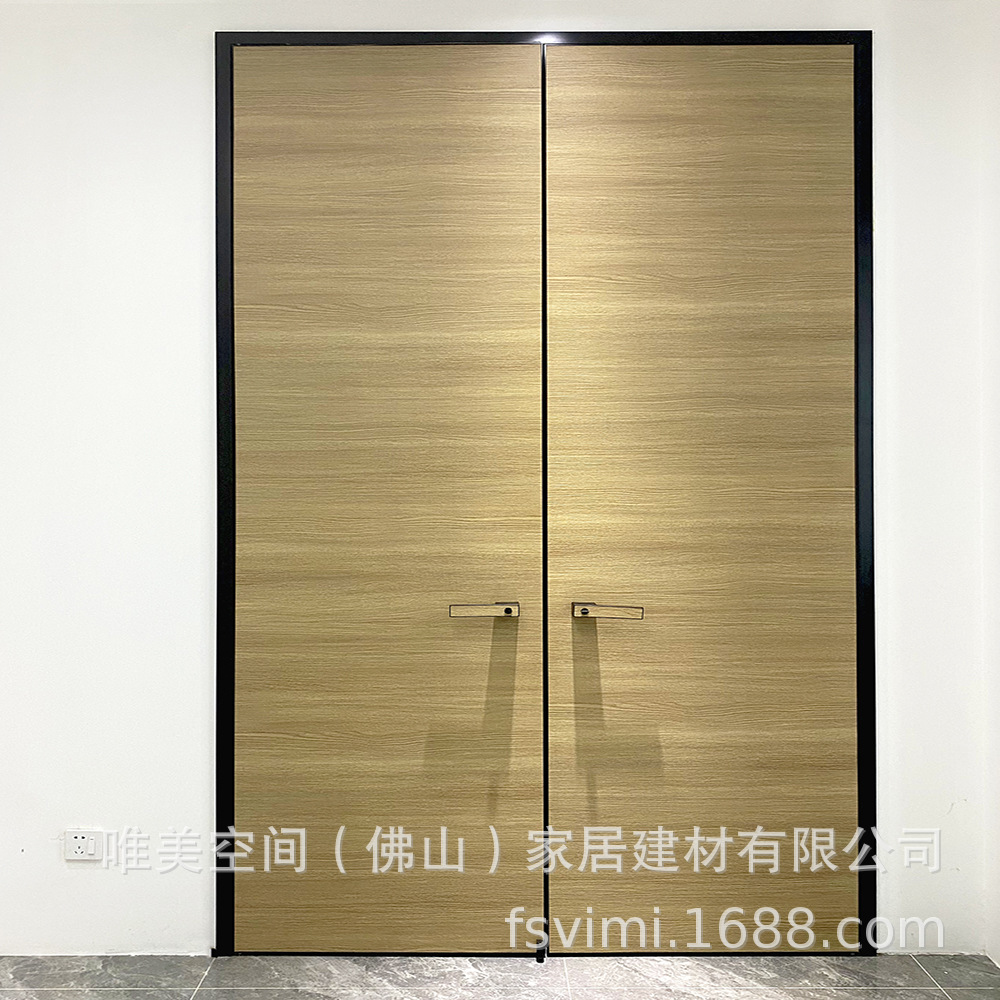总经理办公室双开门酒吧包厢铝蜂窝隔音培训班对开门铝合金仿木纹