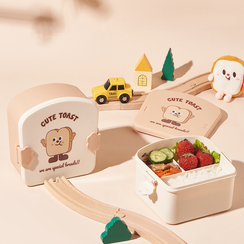 New Microwaveable Lunch Box Portable and Cute Lunch Box Student Office Worker Lunch Box Toast Lunch Box Heating Lunch Box