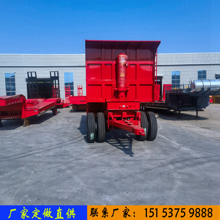 全挂自卸车拖杆半挂车磨盘半挂箱式运输车 全挂自卸车拖杆半挂车