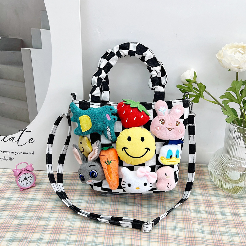 Funny Canvas Bag 2023 New Women's Bags Cute Fashion Popular Figurine Doll Ragdoll Shoulder Messenger Bag