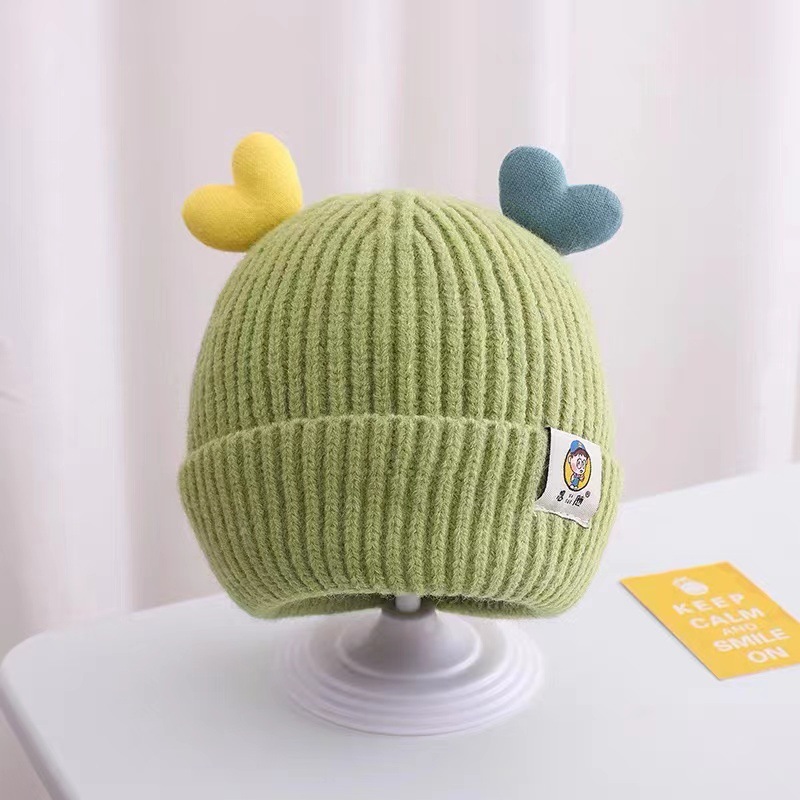 Baby Hat Korean Style Autumn and Winter Woolen Cap Baby Cute Pullover Ins Baby Children Hat Wholesale