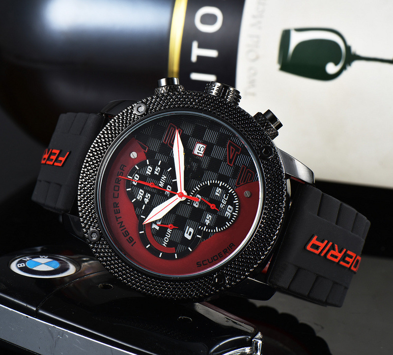 跨境热卖赛车手表运动fr多功能计时男表石英表wish速卖通代发