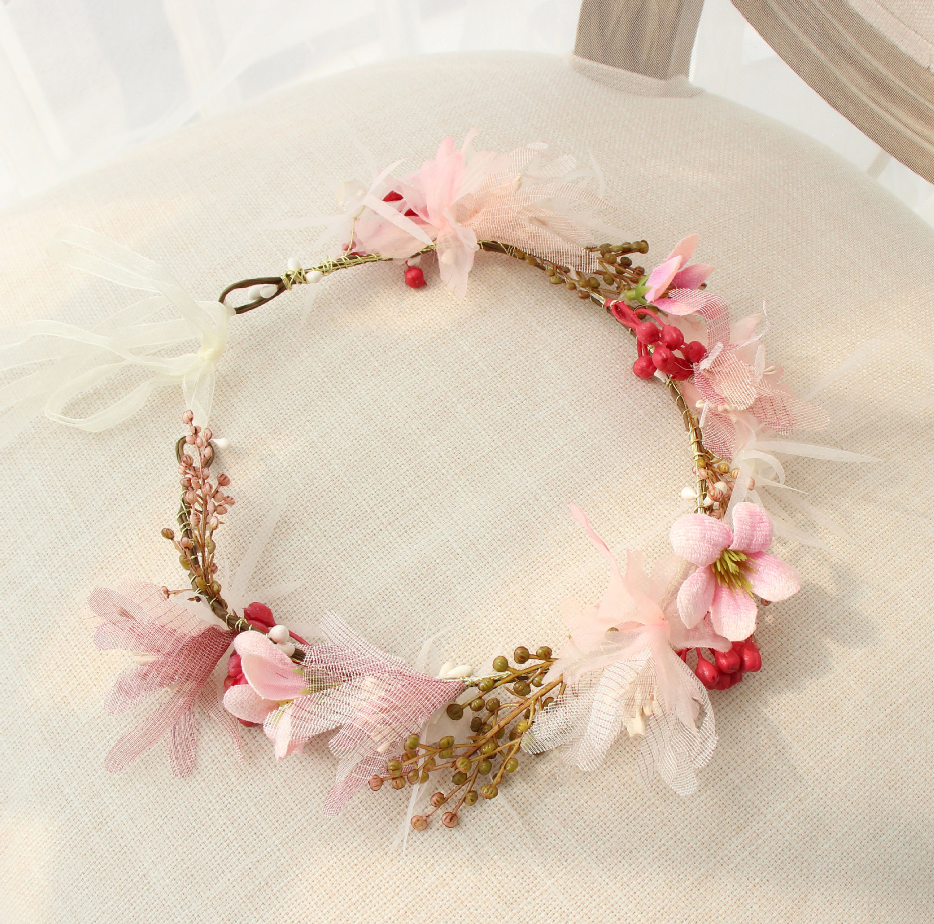 满天星花环头饰森女系韩式头环超仙儿童手环新娘伴娘拍照度假