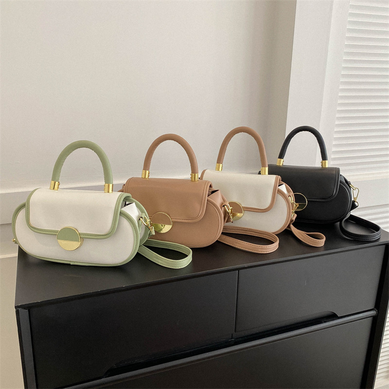 High-End Contrast Color Handbag Fashion Shoulder Crossbody Small Square Bag