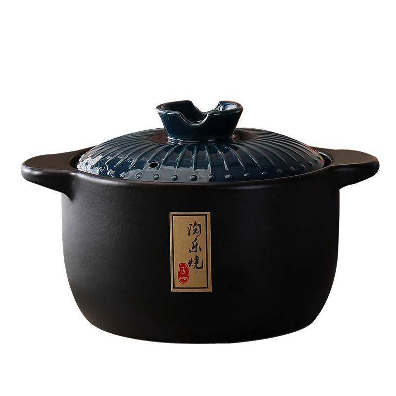 Japanese-Style Ceramic Casserole Creative Hepburn Style Household High Temperature Resistant Open Flame Chinese Casseroles Large Maocai Stew Pot Health Preservation Soup Poy