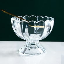 冰粉碗商用彩色透明芋圆仙草甜品糖水碗玻璃碗带勺子insi