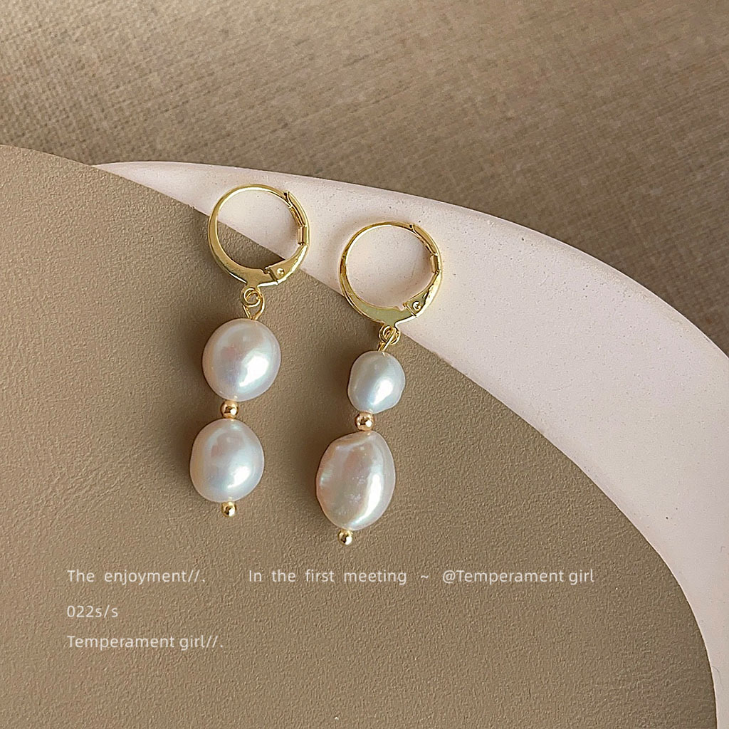 Collection! Freshwater Pearl Handmade Design Temperament Simple and Light Luxury Earrings Factory Earrings Yiwu Earrings Wholesale