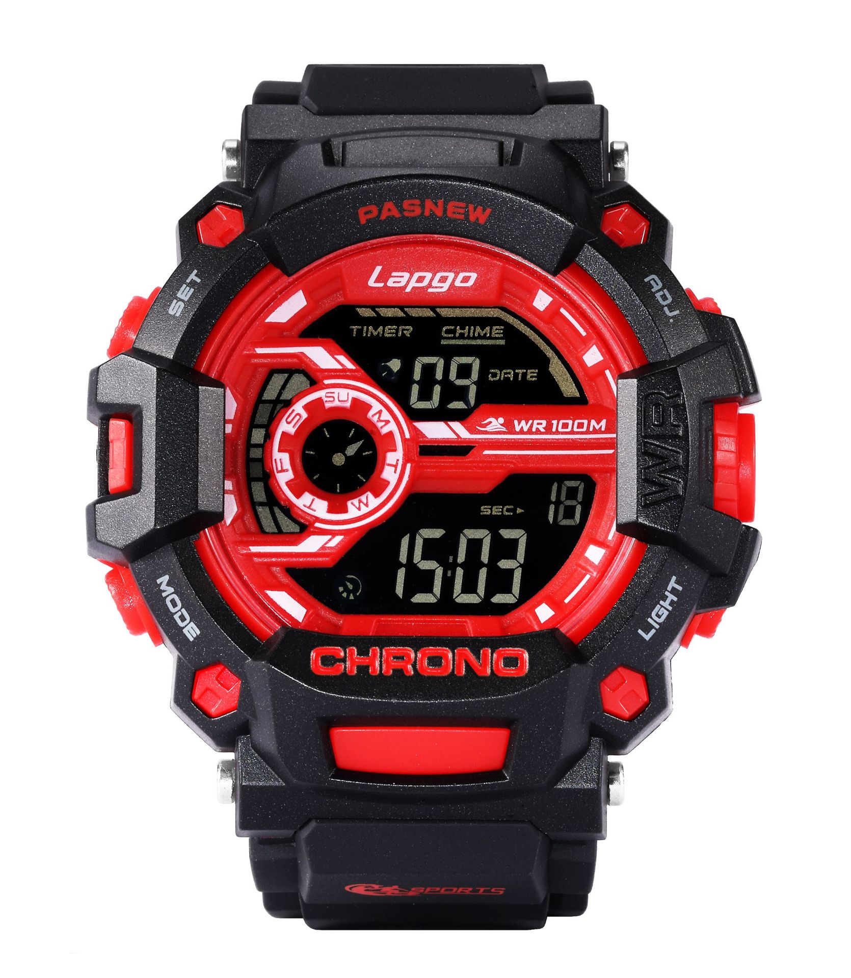 百圣牛新品炫彩酷变形金刚列系欧美风100m防水运动休闲手表pse603