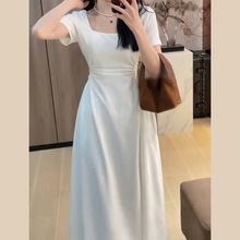 韩系早春穿搭法式白色连衣裙女夏季2024新款小众设计感小个子短裙