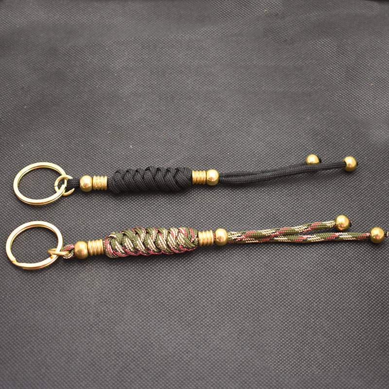 亚马逊户外伞绳编织钥匙扣挂件蛇形金刚结服饰吊坠绳拉头箱包拉绳