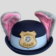 兔子警官帽子儿童COS卡通兔耳朵头饰女童洛丽塔裙装饰可爱朱迪帽