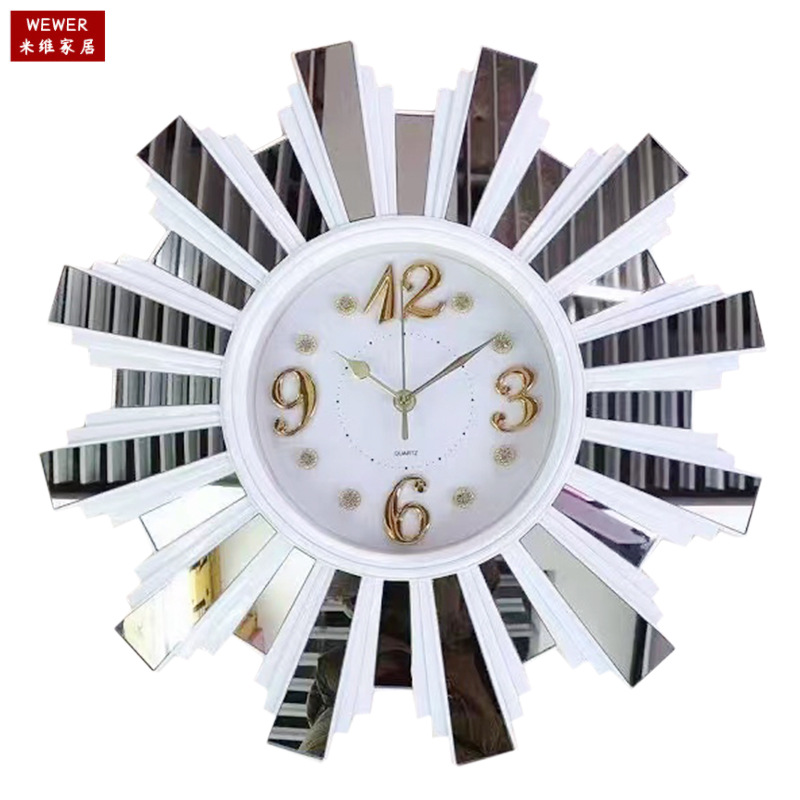 Foreign Trade Wall Clock Shape Wall Clock Type Household Simple Clear in Stock Wholesale Mute Scanning