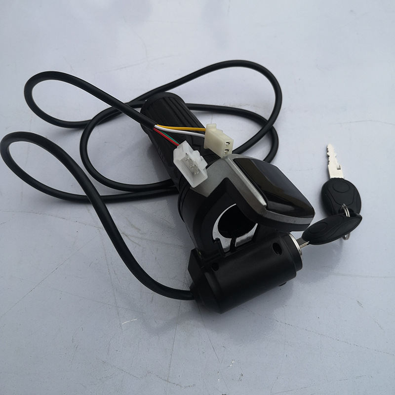 48v折叠车锂电车长线转把 迷你电动车带锁加速手把 数字电显转把