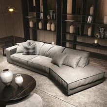 2023新款高级磨砂布直排沙发客厅意式极简沙发异形转角沙发