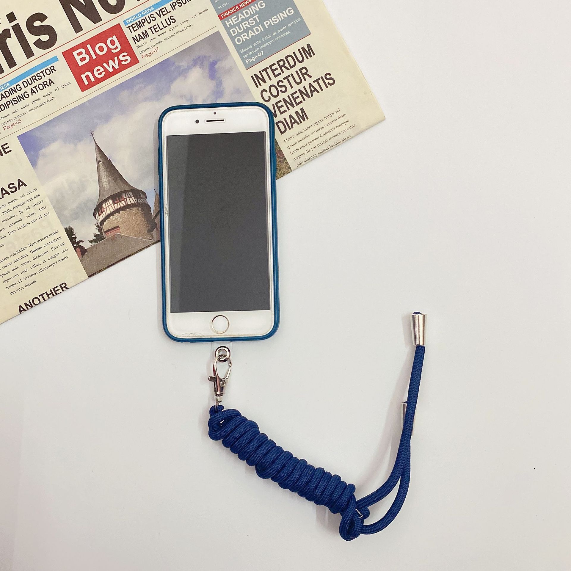 新款伸缩万能手机挂绳透明垫片打孔手机防丢卡片手机壳织带连接片