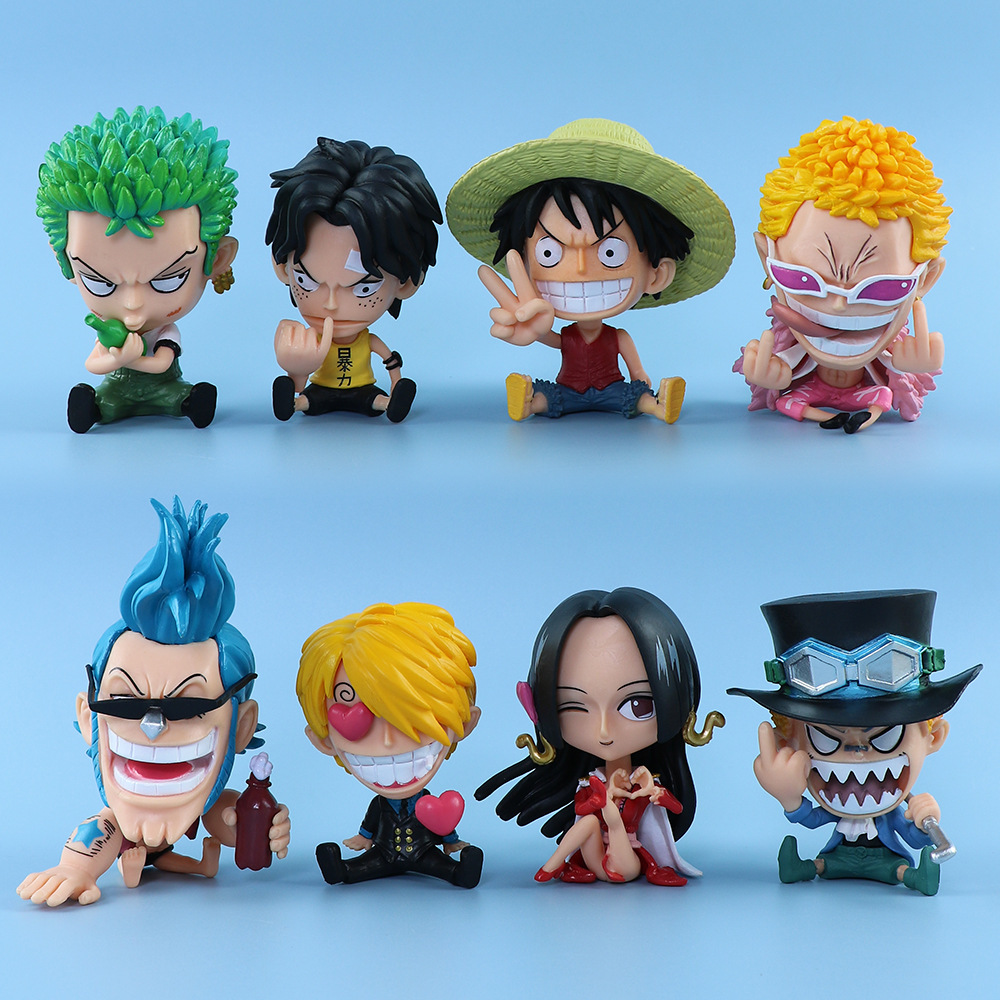 海贼王q版路飞索隆女帝动漫手办模型航海王周边礼品汽车摆件车饰