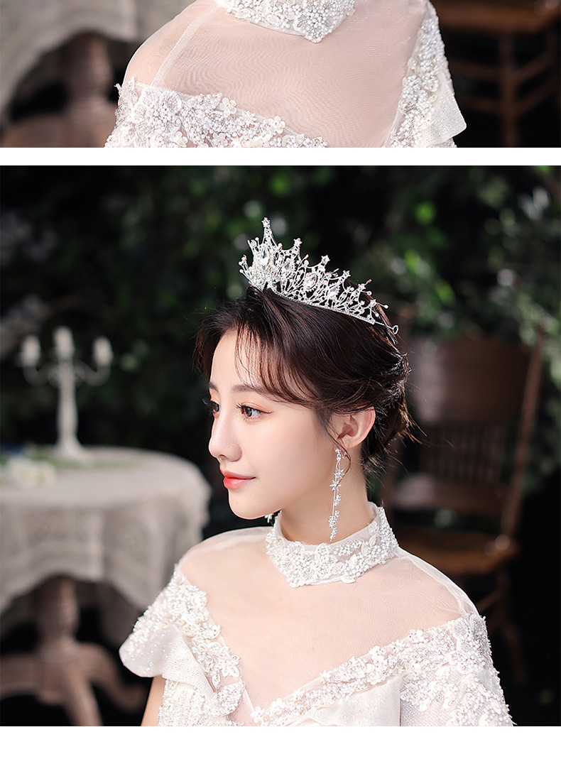 新款新娘皇冠发饰韩式礼服满钻婚纱头饰影楼摄影王冠发饰现货批发