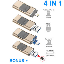 批发OTG跨境手机优盘适用于苹果安卓手机电脑两用四合一转接头u盘