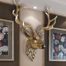 仿真鹿头壁挂美式复古装饰品壁饰招财动物头北欧风格玄关客厅挂件