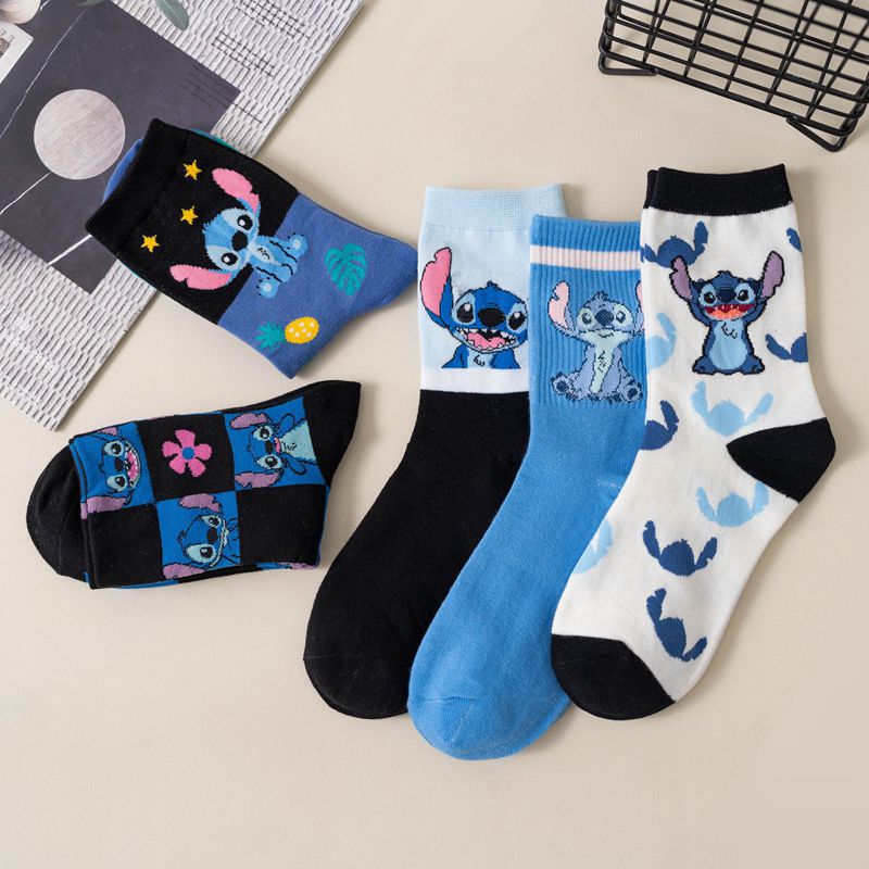 Japanese Cartoon New Socks Women's Combed Cotton Female Middle Tube Socks Cute Cartoon Anime Stockings One Piece Dropshipping