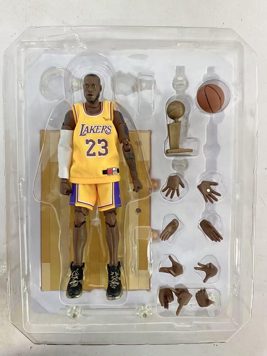 云祥社篮球明星 黄衫23号 洛杉矶湖人队 詹姆斯 可动人偶手办