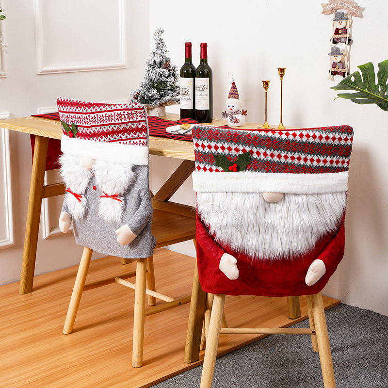 Christmas Decoration New Faceless Elderly Chair Cover Decoration European and American Style Restaurant Christmas Holiday Home Supplies