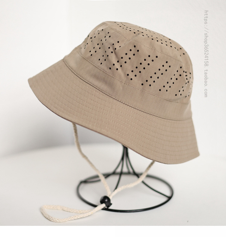 Hat Women‘s Korean-Style Fashionable Sun-Proof Bucket Hat Men‘s Perforated Eye Summer Outdoor Breathable Thin Simple Sunshade Fishing Hat