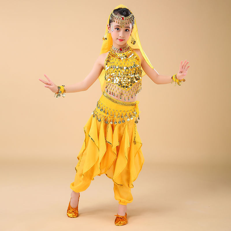 六一儿童印度舞蹈演出服女童肚皮舞幼儿园新疆舞蹈服民族舞演出服