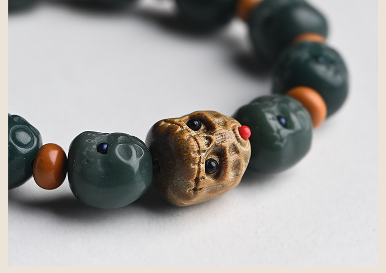 厂家供应直播货源菩提根阿呆手串呆呆团风化阴皮阿呆文玩手串男女