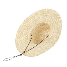夏季消暑成人用劳保草帽可印字农民草帽用品田园风大沿草编帽批发