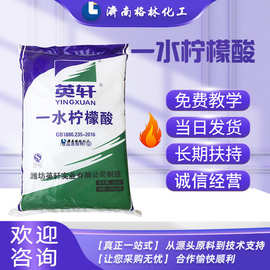 原料批发 洗洁精酸味剂清洗剂含量99% 潍坊英轩食品级 一水柠檬酸