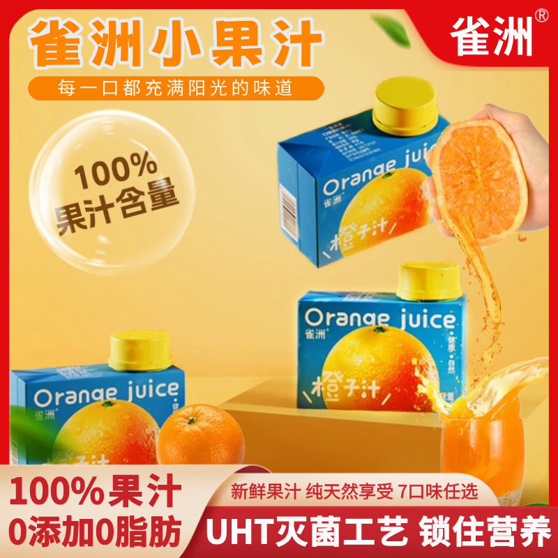 【0脂】雀洲儿童宝宝果汁饮料橙子汁葡萄汁蜜桃汁蓝莓汁mini饮料