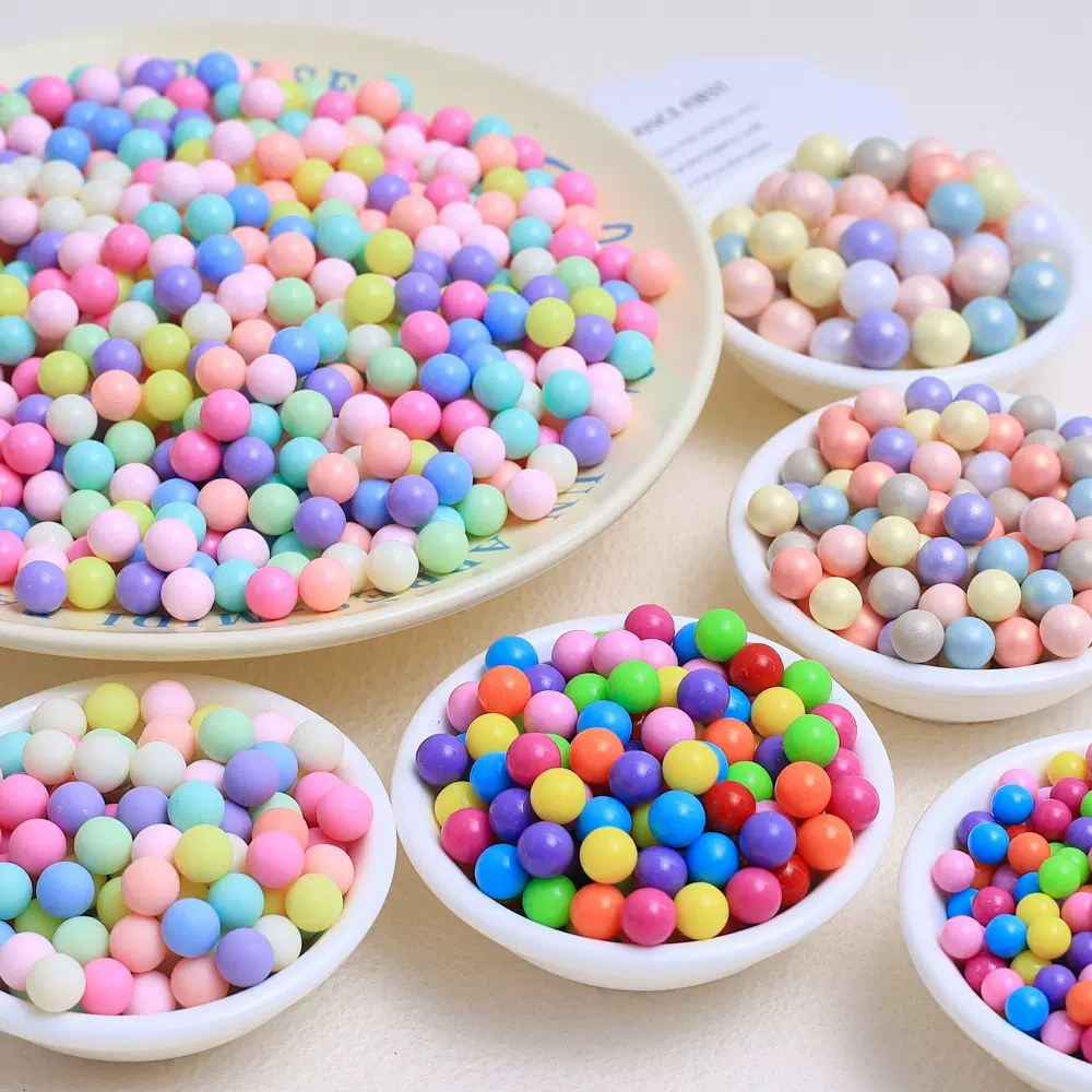 马卡龙球球创意手工diy自制饰品配件奶油胶树脂小配件材料包批发