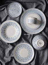 高档骨瓷欧式青花餐具套装轻奢高颜值牛排盘意面盘沙拉碗咖啡杯碟