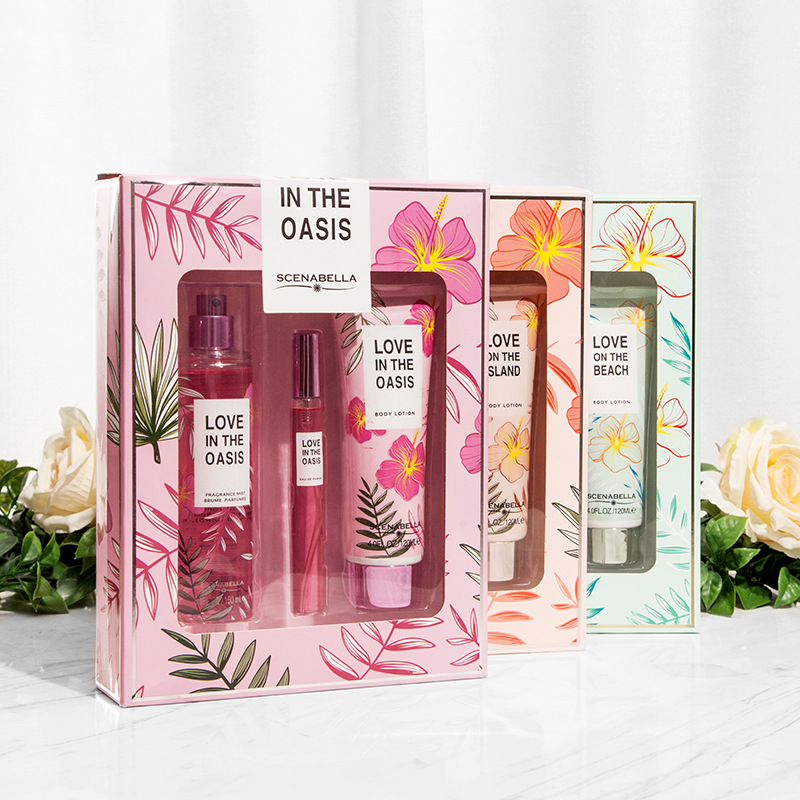 European and American Floral and Fruity Women's Body Lotion Cross-Border Skin Care Lotion Perfume Body Spray Gift Set