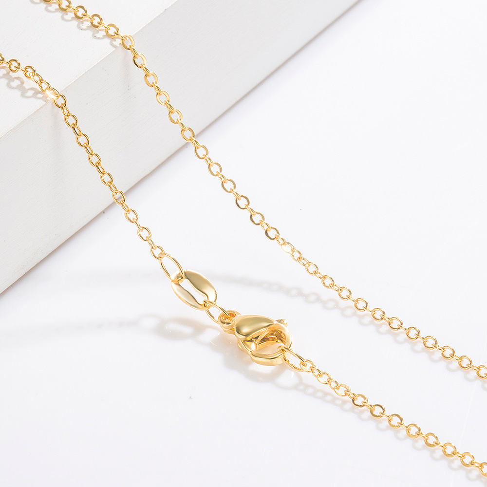 铜镀18k包金压扁链项链颈链 十字链条波纹链o字链成品配件-阿里巴巴