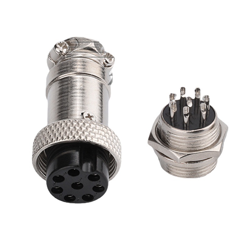 安防监控信号线通讯接头m16航空连接器8p公母头车载防水插头/插座