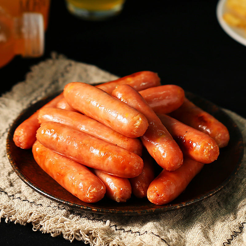 红肠脆皮烤肠火山石烤肠香肠热狗肠批发空气炸锅烤箱食材厂家批发