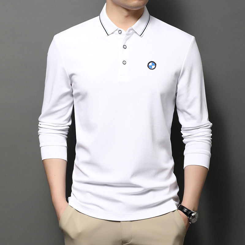 特惠正品宝马男装长袖t恤秋冬新款青年时尚polo衫纯色百搭打底衫